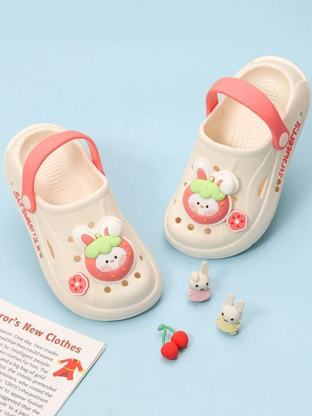 Adorable Strawberry Bunny Clogs For Girls