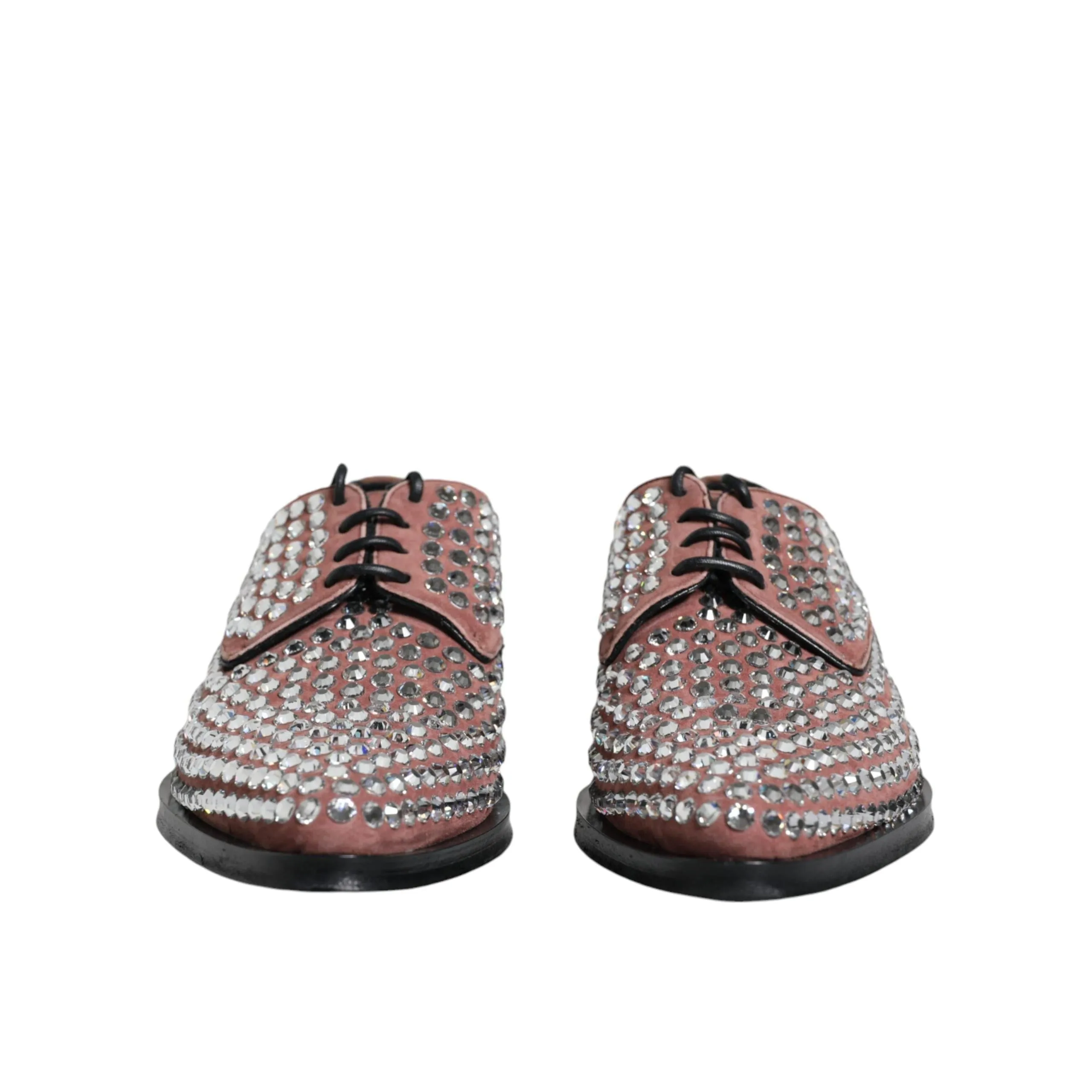 Dolce & Gabbana Brown Strass Embellished Derby Dress Shoes